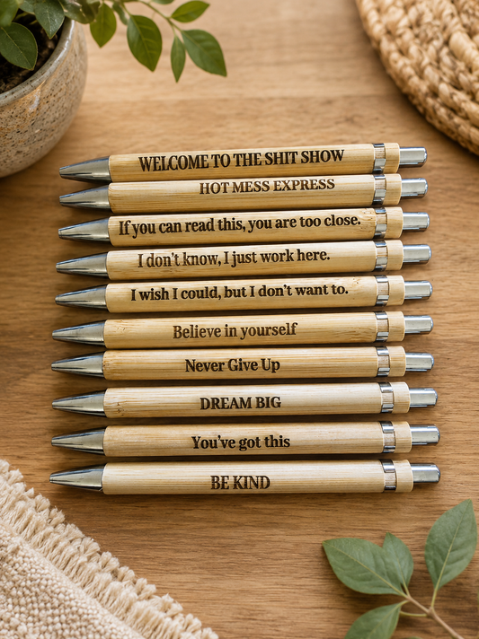 Negative and Positive Bamboo Pens